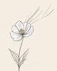 Minimalist Line Art of Lavender Sprig in Upward Bloom
