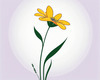 Minimalist Line Art of Lavender Sprig in Upward Bloom