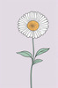 Minimalist Line Art of Lavender Sprig in Upward Bloom