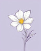 Minimalist Line Art of Lavender Sprig in Upward Bloom