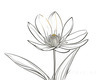Minimalist Line Art of Lavender Sprig in Upward Bloom