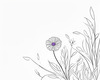 Minimalist Line Art of Lavender Sprig in Upward Bloom