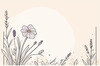 Minimalist Line Art of Lavender Sprig in Upward Bloom