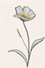 Minimalist Line Art of Lavender Sprig in Upward Bloom