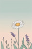 Minimalist Line Art of Lavender Sprig in Upward Bloom