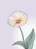 Minimalist Line Art of Lavender Sprig in Upward Bloom