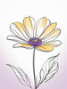 Minimalist Line Art of Lavender Sprig in Upward Bloom