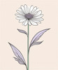 Minimalist Line Art of Lavender Sprig in Upward Bloom