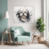 Lhasa Apso Abstract Art Living Room Demo