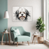 Lhasa Apso Abstract Art Living Room Demo