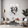 Lhasa Apso Abstract Art Living Room Demo