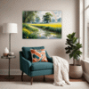 Lush Rainbow Meadow Living Room Demo