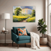 Lush Rainbow Meadow Living Room Demo