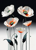 Minimalist Sketch of Abstract Poppies for Tranquility