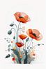 Minimalist Sketch of Abstract Poppies for Tranquility