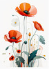 Minimalist Sketch of Abstract Poppies for Tranquility