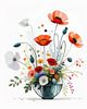 Minimalist Sketch of Abstract Poppies for Tranquility