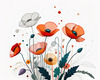 Minimalist Sketch of Abstract Poppies for Tranquility