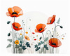 Minimalist Sketch of Abstract Poppies for Tranquility