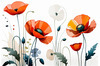 Minimalist Sketch of Abstract Poppies for Tranquility