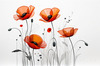 Minimalist Sketch of Abstract Poppies for Tranquility