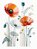 Minimalist Sketch of Abstract Poppies for Tranquility