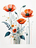 Minimalist Sketch of Abstract Poppies for Tranquility