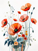 Minimalist Sketch of Abstract Poppies for Tranquility