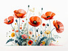 Minimalist Sketch of Abstract Poppies for Tranquility