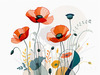 Minimalist Sketch of Abstract Poppies for Tranquility