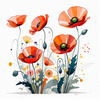 Minimalist Sketch of Abstract Poppies for Tranquility