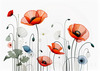 Minimalist Sketch of Abstract Poppies for Tranquility