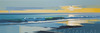 Minimalist Abstract Seascape with Bold Blue and White Ocean Waves