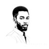 Minimalist Portrait of Artist's Unkempt Beard Conveying Creativity