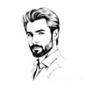 Minimalist Portrait of Artist's Unkempt Beard Conveying Creativity