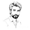 Minimalist Portrait of Artist's Unkempt Beard Conveying Creativity
