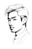 Minimalist Line Art of Businessman in Deep Contemplation