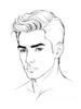 Minimalist Line Art of Businessman in Deep Contemplation