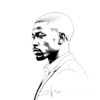 Minimalist Line Art of Businessman in Deep Contemplation