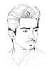 Minimalist Line Art of Businessman in Deep Contemplation