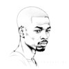 Minimalist Line Art of Businessman in Deep Contemplation