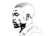 Minimalist Line Art of Businessman in Deep Contemplation