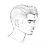 Minimalist Line Art of Businessman in Deep Contemplation