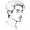 Minimalist Line Art of Businessman in Deep Contemplation