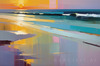 Abstract Minimalist Coastal Sunset Seascape Print