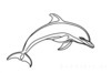 Minimalist Line Art Capturing Dolphin Dorsal Fin and Snout