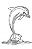 Minimalist Line Art Capturing Dolphin Dorsal Fin and Snout