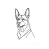 Minimalist Line Art of an Alert German Shepherd