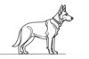 Minimalist Line Art of an Alert German Shepherd