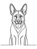 Minimalist Line Art of an Alert German Shepherd